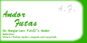 andor futas business card